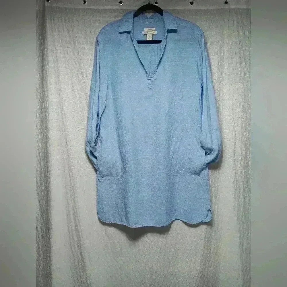 C&C California  💯 Linen Long Sleeve mini dress. Ladies size L